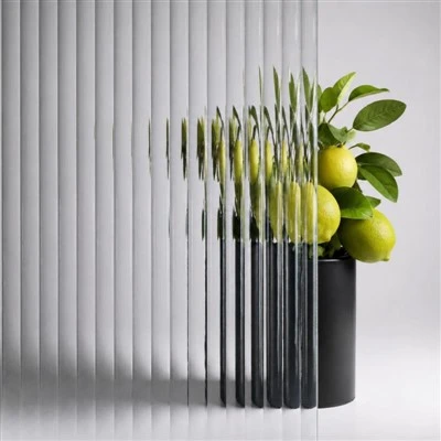 Geribbeld glas voor interieurs